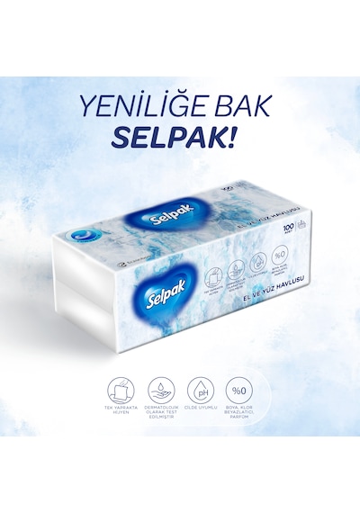 Selpak El ve Yüz Havlusu 12 x 100'lü