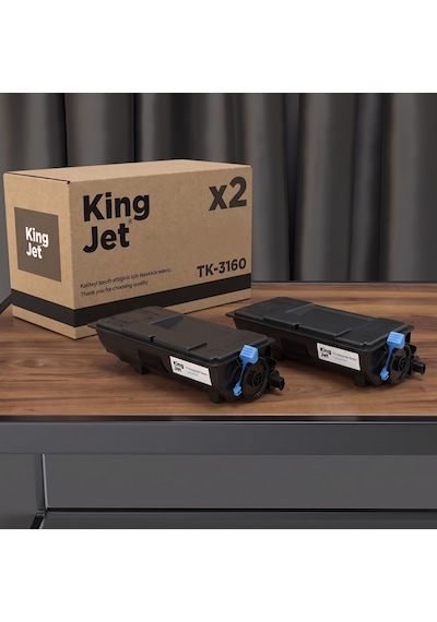 Kingjet Kyocera Uyumlu  Tk-3160 Standart Kapasiteli 2'li Paket Çipli Uyumlu  Toner Ecosys M3645dn