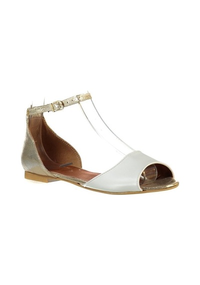 Fox Shoes Beyaz/Dore Kadın Sandalet B726555009