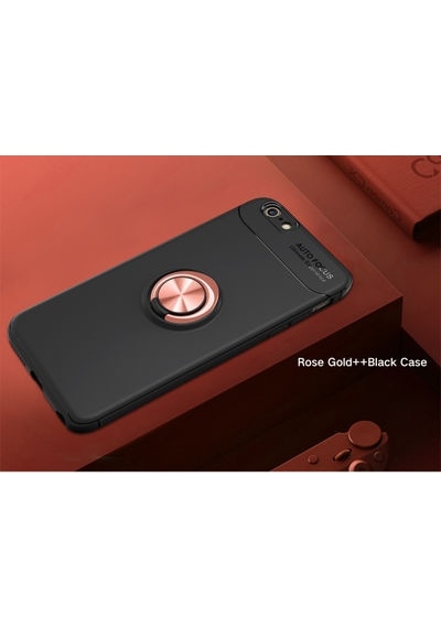 Apple Uyumlu iPhone Se 2022 Kılıf Yüzüğü Stant Ve Araç Tutucu Olabilen Şık Esnek Premium Silikon Kapak Ryc/ravel Siyah - Rose Gold
