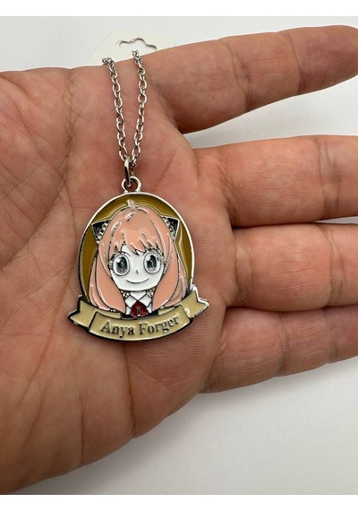 Spy X Family Anya Forger Figürlü Kolye Sevimli Anime Karakter Takısı 60 Cm Zincirli Çok renkli