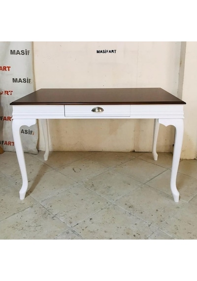 Masifart_Mobilya Masifart Marta Ahsap Çalışma Masası 110 Cm Çekmeceli Beyaz