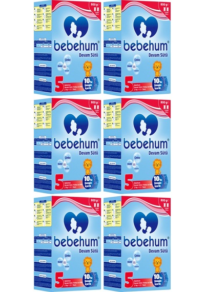 Bebehum 5 No Bebek Sütü 2 Yaş 800 Gr X 6 Adet