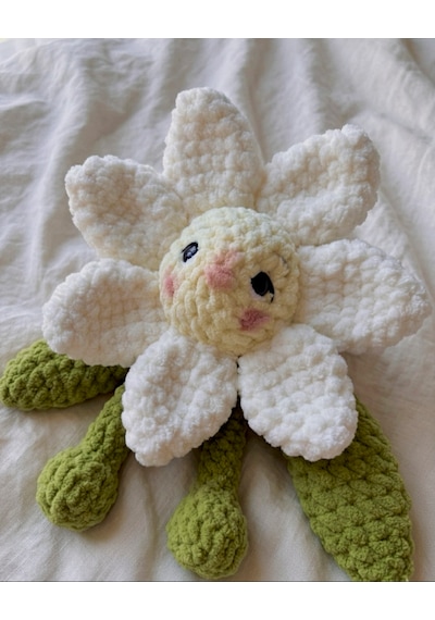 Baby Daisy Peluş Oyuncak Beyaz - Yeşil