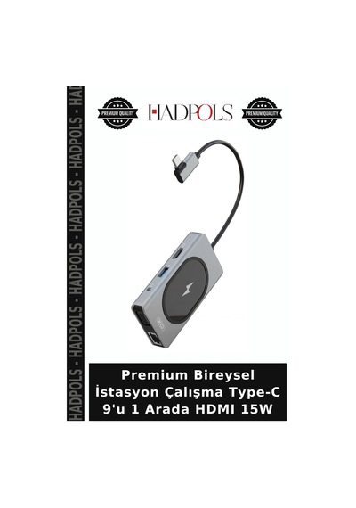 Premium Bireysel İstasyon Çalışma Type-c 9'u 1 Arada Hdmı 15w