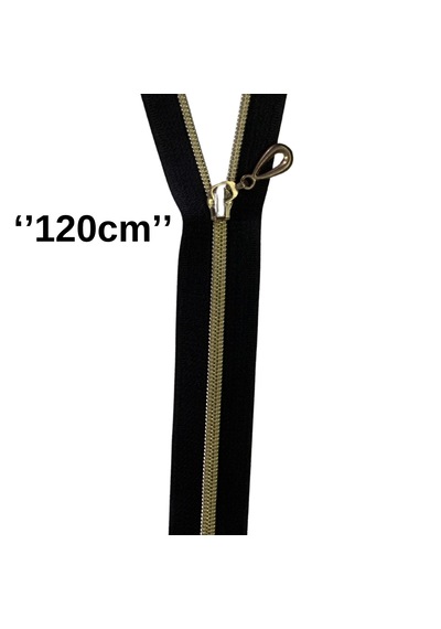 120 Cm Siyah Fermuar Altın Renkli Fermuar