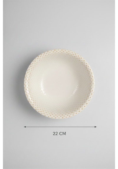 6'lı Valencia Salata Kasesi 22cm Dijital Punto Rinart Krem
