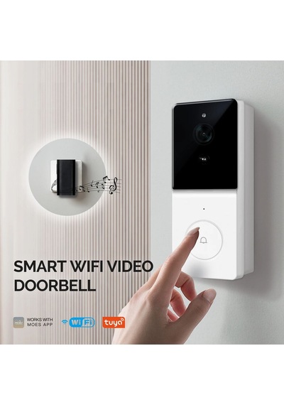 Tuya Destekli Wifi Akıllı Kapı Zili Kamerası 2 Yönlü Sesli İnterkom 140 Geniş Açılı Güvenlik