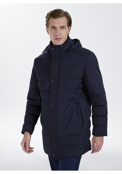 Fabrika Lacivert Erkek Slim Fit Kapitone Kaban F6wm-kbn 2105