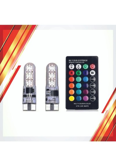 Kumandalı Rgb T10 Park Ledi Far Ledi Renkli Park Ampulü