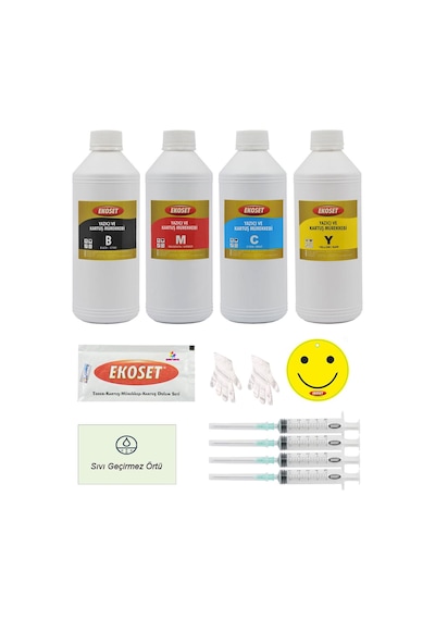 Ekoset Epson L220 Uyumlu 4 Renk Mürekkep 4X1 L
