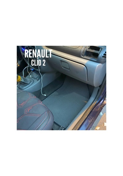 Renault Clio 2 1998-2005 Premium Yeni Nesil Eva Akıllı Oto Paspas Metal Topukluk 1. Sınıf A Siyah