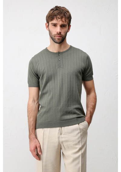 Antioch Dokulu Erkek Triko T-shirt Haki