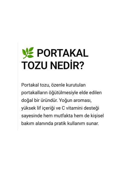 Portakal Kabuğu Tozu Diğer