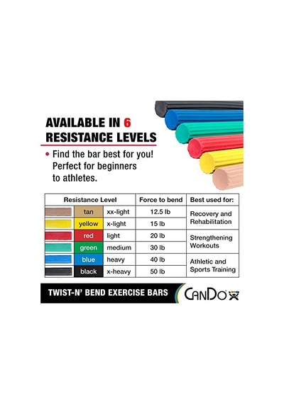 Cando Twist-n-bend Flexbar - 6 Çeşit 30 Cm Siyah Xheavy