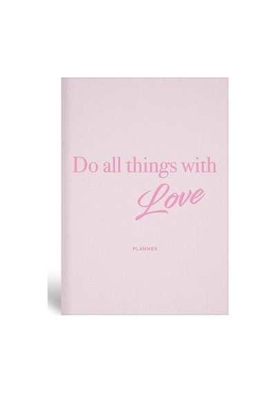 15x21 Keten Süresiz Planlayıcı Ajanda Defter Pembe Çok Renkli