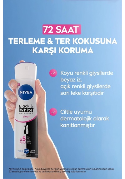 Kadın Sprey Deodorant Black&white Invisible Clear 150ml Ve Creme Soft Duş Jeli 750ml, Lif Hediyeli Diğer