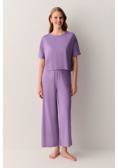 Suwen Sandy Pijama Takımı Sh26638660081 Mor