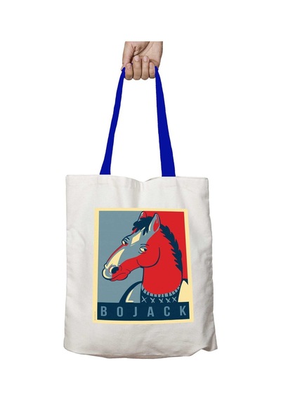 Art Hediye Mavi Kulplu In Bojack We Trust Yıkanabilir Omuz Çanta Çok Renkli