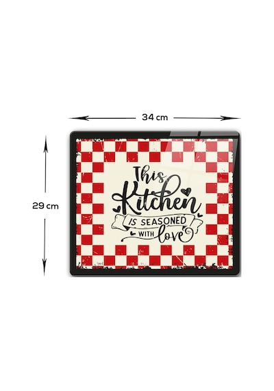 Decorita Cam Kesme Tahtası | Kitchen Love | 29cm x 34cm
