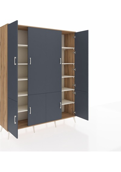 Hyperion Gardrop 10 Raflı 8 Kapaklı 176x44x221 Çam-antrasit/aytaşı Antrasit/aytaşı Hyperion Gardrop 10 Raflı 8 Kapaklı 176x44x221 Çam-antrasit/aytaşı Antrasit/aytaşı