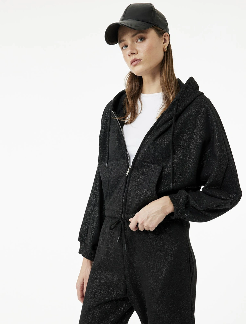 Koton Siyah Kadın Sweatshirt 6wal10488ık Siyah