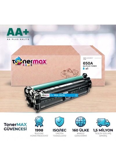 Hp 650a Ce271a Mavi Uyumlu Toner Aa Plus / Color Laserjet Enterprise Cp5525 / M750