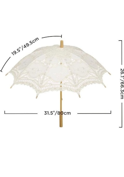 Newdaki Beyaz Dantelli Şemsiye Handmade Gelin, Nişan, Düğün, Organizasyon İç