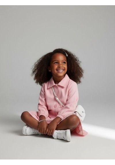 Zekids Kız Çocuk Tasarım Ceket-17171 Pembe