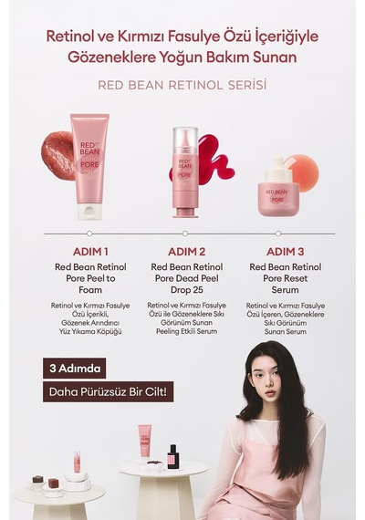 Retinol İçerikli, Gözenek Karşıtı Bakım Sunan Serum Red Bean Retinol Pore Reset Serum, 1134448147