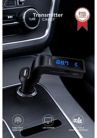 Transmitter Usb Girişli Android Ios Uyumlu Bluetooth Carg7 Siyah Pratik Cihaz Kablosuz