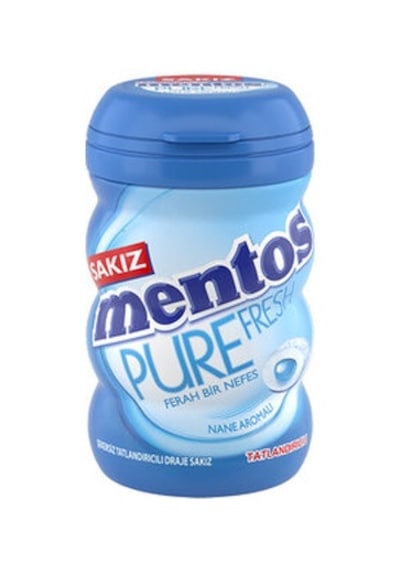 MENTOS PURE FRESH NANELİ ŞEKERSİZ DRAJE SAKIZ 6 ADET * 90g