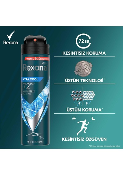 Men Erkek Sprey Deodorant Xtra Cool 72 Saat Kesintisiz Üstün Koruma 150 Ml 86331538
