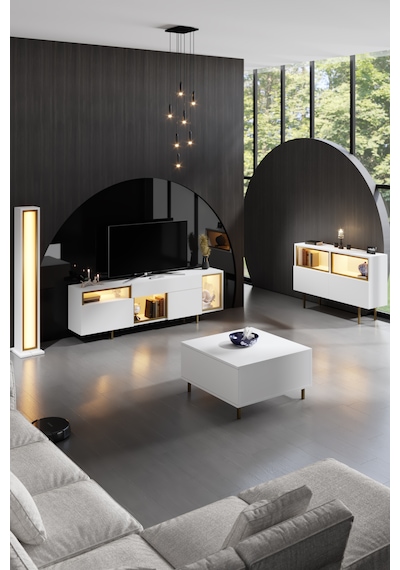 Norm Gold Demir Ayaklı Rgb Led Işık Sistemli Beyaz Tv Ünitesi Tv Sehpası Beyaz - Altın Norm Gold Demir Ayaklı Rgb Led Işık Sistemli Beyaz Tv Ünitesi Tv Sehpası Beyaz - Altın