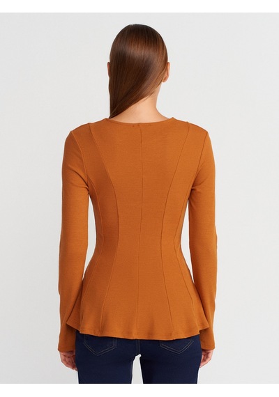 Dilvin 32090 Uzun Kollu Peplum Top-a.kiremit A.kiremit Dilvin 32090 Uzun Kollu Peplum Top-a.kiremit A.kiremit
