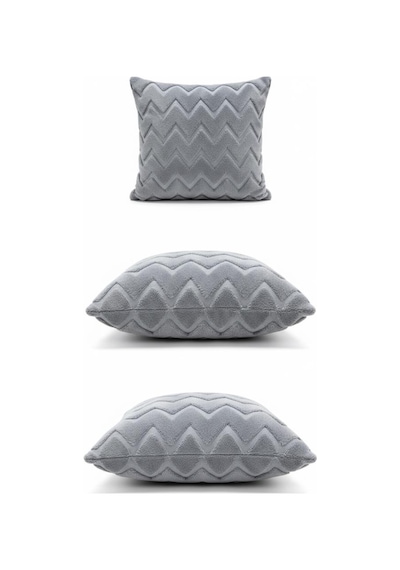 Linen Bohem Soft Punch Gri Kırlent Kılıfı 2 Adet 43x43 Gri