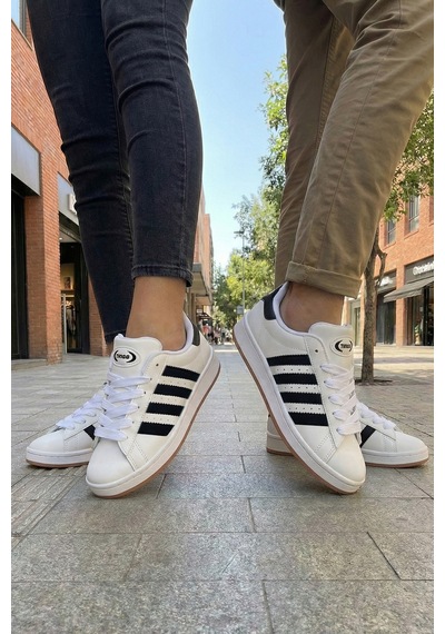 Twigs Tw Tonny White Cmps Unisex Bağcıklı Ortopedik Spor Sneaker Ayakkabı Beyaz-siyah Çizgi Twigs Tw Tonny White Cmps Unisex Bağcıklı Ortopedik Spor Sneaker Ayakkabı Beyaz-siyah Çizgi