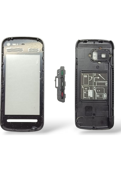 Nokia 5800 Kapak Nokia 5800 Uyumlu Siyah Ön Kapak Arka Kapak Tuş