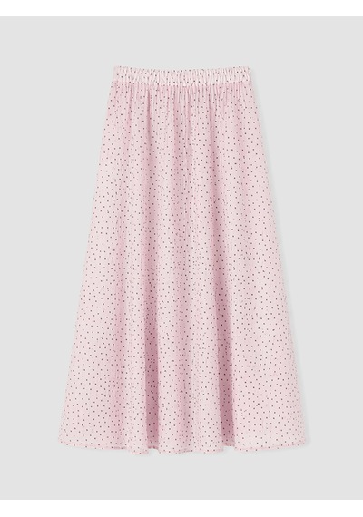 Lcw Modest Pembe Beli Lastikli Puantiyeli Kloş Etek