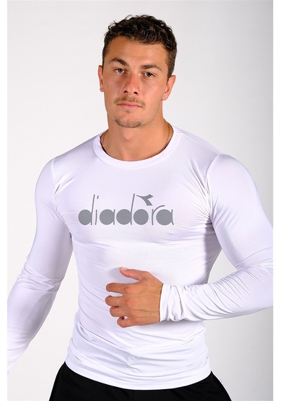 Diadora Soloben - Erkek Beyaz Uzun Kollu Spor T-Shirt - Tsrt-Zn1 Beyaz