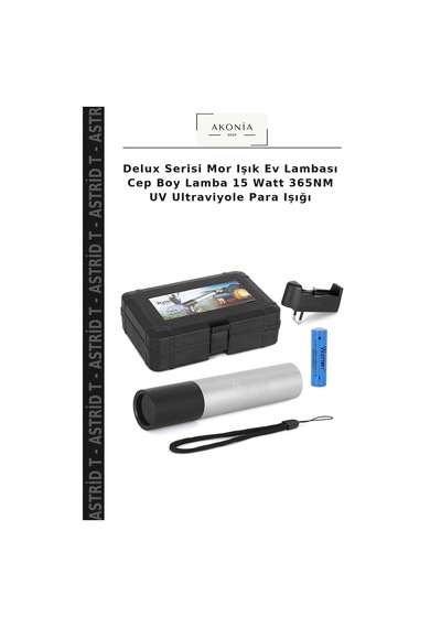 Delux Serisi Mor Işık Ev Lambası Cep Boy Lamba 15 Watt 365nm Uv Ultraviyole Para Işığı