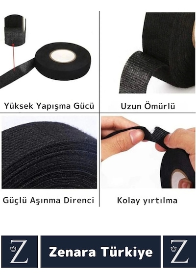 Isıya Dayanıklı Yüksek Aşınma Dirençli Kalıntı Bırakmaz Kaymaz Alev Geciktirici Bant 10 Metrex4 Adet