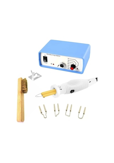 Class ZD-8905 New Isı Ayarlı Ahşap Yakma Makinesi 4X Gölgeleme Uçlu Set + Tel Fırça