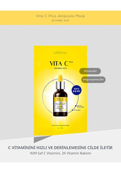 Missha Leke Karşıtı C Vitamini İçerikli Aydınlatıcı Maske Vita C Plus Ampoule Mask