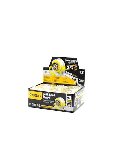 12 Adet 3mt X 16mt Şeffaf Stoplu Şerit Metre 0 - 300 MM