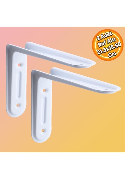 Lexroo Raf Altı Raf Tutucu Ayak Ferforje Beyaz Klas 21.5 X 15.5 Cm 2 Adet No:2