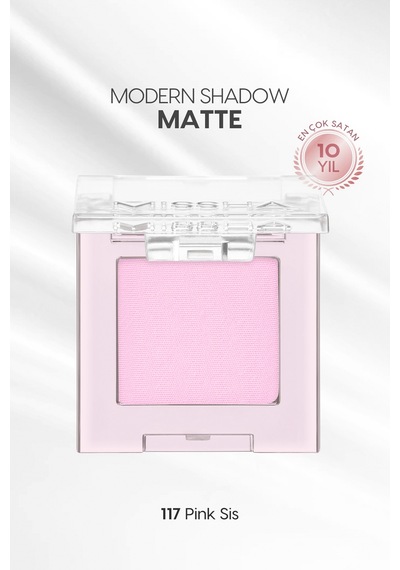 Yumuşak Dokulu, Dökülme Yapmayan Mat Tekli Göz Farı Modern Shadow Matte 117 Pink Sis