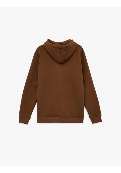 Koton Şardonlu Uzun Kollu Basic Kapşonlu Sweatshirt Kahverengi 6wam70015mk Kahverengi Koton Şardonlu Uzun Kollu Basic Kapşonlu Sweatshirt Kahverengi 6wam70015mk Kahverengi