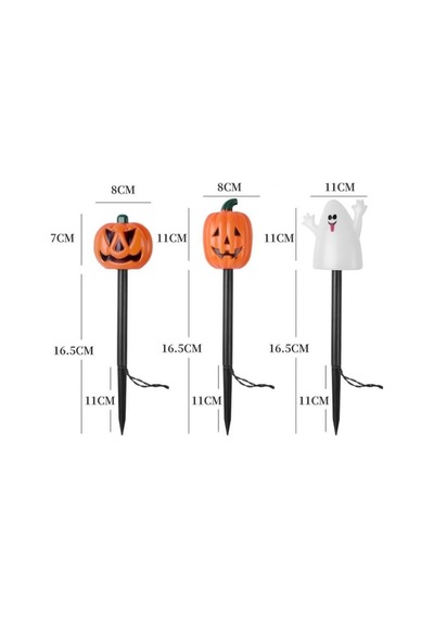 Bal Kabağı Kazıklı Solar Led Işık, Cadılar Bayramı Güneş Enerjili Hallowen Zemin Yürüyüş Yolu Işığı Sarı