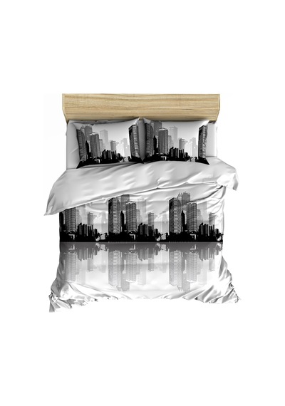 Makiteks Pamuklu City 200x220 Çift Kişilik Nevresim Seti Beyaz
